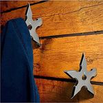 PRATIQUE Ninja Coat Hooks 2 Pack, Darts Star Wall Mounted Hooks, Stainless Steel Clothes Hats Hanger Holder (Steel Ninja)