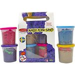 Rabbit Magic Flow Sand Gift Pack (Set of 4) Multicolour with Free Sand molding for Kids. Non-Drying and Soft Sand for Kids. Age 3+