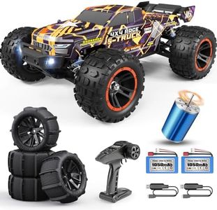 HAIBOXING Brushless RC Car 16890A 1/16 Scale 4X4 Fast Remote Control Truck 48 KM/H Top Speed, Hobby RC Cars for Adults and Boys All Terrain Off-Road Truck with Spare Paddle Tires for Sand Land