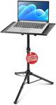 Pyle Heavy Duty Universal Tripod Stand | Height & Angle Adjustable for Laptops, Computers, DJ Equipment & Projectors | Perfect for Stage, Studio, & Office Events | Extends 28'' to 46'' (Black)