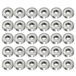 Saipor 30PCS 608ZZ Ball Bearings Kit, Double Shielded Miniature Deep Groove 608 ZZ Skateboard Bearing Carbon Steel for Furniture Wheel, Skateboards, Inline Skates, Scooters (8mm x 22mm x 7mm)