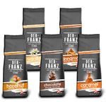 Der-Franz Coffee Pack, whole bean, flavoured, 5 x 500 g (1 x Hazelnut, 1 x Vanilla, 1 x Chocolate, 1 x Cinnamon, 1 x Caramel)