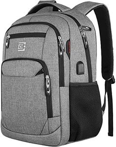 Laptop Backpack,Business Travel Anti Theft Slim Durable Laptops Backpack with USB Charging Port,Water Resistant College Computer Bag for Women & Men Fits 15.6 Inch Laptop and Notebook - Grey