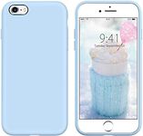 DUEDUE for iPhone 6 iPhone 6S Case Liquid Silicone Slim Cover with Microfiber Lining Shockproof Protective Case for iPhone 6/6S 2015 4.7 inch Light Blue