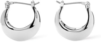 Ana Luisa Chunky Silver Hoop Earrings - Abby - Versatile Silver Rhodium Plated Hoops - Hypoallergenic, Water-Resistant, Tarnish-Free - Stylish Hoop Earrings - Women Gift Ideas