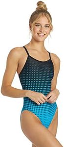 Sporti Molecule Thin Strap One Piece Swimsuit - Blue/Black - 32