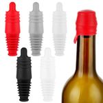 Nogeqi 5 Pcs Silicone Wine Stopper Sealer Stopper for Keeping Wine Fresh, Multi-Layer Wine Bottle Corks, Reusable Sealing Bottle Stoppers for Glass Bottles Beer Champagne Wine Saver