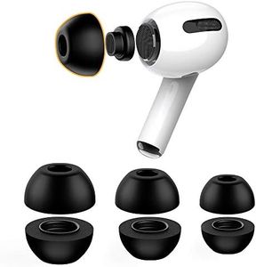 Lanwow Premium Memory Foam Tips for AirPods Pro. No Silicone Eartips Pain. Anti-Slip Eartips. Fit in The Charging Case, 3 Pairs (S/M/L, Black)