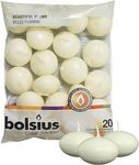 20 Bolsius 5 Hour Quality Ivory Floating Candles, by White Candle Company