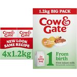 1.2kg Cow & Gate First Infant Milk Suitable From Birth Pack of 4