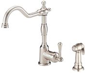 Danze D401157SS Opulence Single Handle Kitchen Faucet with Side Spray, Stainless Steel