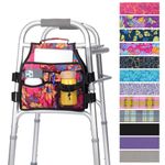 supregear Side Walker Bag, Walker Accessories Bag w/Cup Holder, Folding Walker Basket Waterproof Walker Organizer Caddy Pouch for Most Walker with Side Bar for Seniors, Elderly, Double Sided