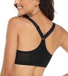 Lemorosy Women's Lace Racerback Front Closure Bra Plus Size Full Figure Unpadded Everyday Underwire for Big Bust(Black,38DD)