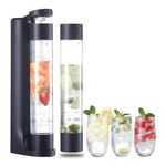 Sparkling Water Machine Soda Maker Beverage Drink Dispenser for Home, Soda Streaming Maker with 2 BPA Free Bottles(1L), Seltzer Fizzy Water Maker Compatible with Screw-in 60L CO2 (NOT Included), Black