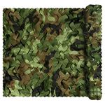 Camo Netting, Bulk Roll Camouflage Netting Woodland 5 X 20 ft, Military Hunting Mesh Nets Free Cutting for Hunting Blind Sunshade Shooting Theme Party Decoration