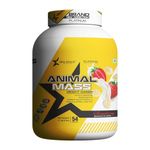 BIG ROCK NUTRITION Animal Mass Weight Gainer Powder for Men and Women - Increase Stamina with Natural Protein & Carbs (Strawberry & Banana, 2.7Kg)