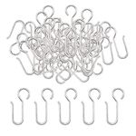 HLIWS Curtain hanging hooks,40 Pcs Curtain hooks track glider hooks,Heavy duty zinc metal curtain hooks,for Door Curtain Window Curtain Bathroom(50x28mm)