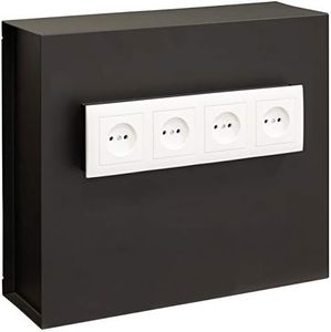 ARREGUI Socket 23000W-S2 Coffre-fort invisible prise de courant | Coffre fort secret à cacher derrière 4 prises electriques murales | Boite de rangement camouflée objets de valeur | 35x40x13 cm | 15L