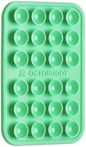 OCTOBUDDY Classic - Silicone Suction Phone Case Adhesive Mount - Hands-Free, Strong Grip Holder for Selfies & Videos - iPhone & Android Compatible - 2.25″ x 3.25″, Green Ash