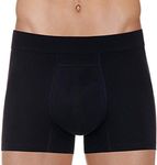 PROTECHDRY Washable Cotton Underwear Boxer Brief with Front Absorbent Area for Urinary Incontinence, Black Large