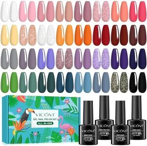 36 Pcs Gel Nail Polish Kit - 32 Colors Gel Polish Set with Base Coat Glossy & Matte Top Coat Gel Nail Starter Collection Popular Classic Nail Art Manicure DIY Salon Gift