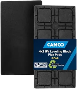 Camco 44601 Universal Leveling Block Flex Pads - Prevent Jacks and Stabilizers from Sinking Into Soft Ground - Measure 8.5" x 17" - 2-pack