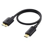 Cable Matters USB C to Micro B USB 3.0 Cable 0.3m (USB C to USB Micro B 3.0, Micro B to USB C USB 3.0) in Black 0.3m