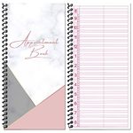 Beauty Stationery Appointment Book - Daily and Weekly Planner with Hard Cover and 70 Undated Pages - Hairdressing and Salon Client Record Organisation Essentials - Spiral Wire, Compact - 21x11cm