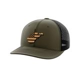 West Virginia United Leather Patch Hat, Green/Black, One Size