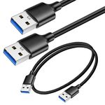 Storite Super Speed 2 Pack 50 cm USB 3.0 Male to Male Cable for Hard Drive Enclosures, Laptop Cooling Pad, DVD Players,Black