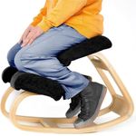 WUDLEP Ergonomic Kneeling Chair with Extra Padding - Posture Support Comfortable Desk Chair - Angled Rocking Stool & Balancing Seat - Natural Relief for Neck or Back Pain (with Extra Padding)