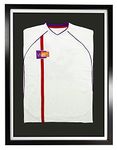 Vivarti DIY Junior Standard Sports Shirt Display Frame for Football Shirt, Rugby Shirt, Band T-Shirt Shadow Box - 50x 70cm - Black Frame, White Inner Frame, Black Backing Card