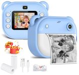 Kids Instant Print Camera – Mini Digital HD Photo & Video Camcorder with Games | Fun Learning Toy for Boys & Girls Ages 4-18 | Includes 2 Print Rolls – Ideal Gift for Kids (Blue)