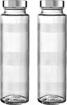 Piramal Glass Water Bottle 750 ml - Transparent Water Bottle - Food Grade Glass Bottle for Fridge, Travel Water Bottle, Smoothie, and Juice - Set of 2