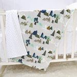 Baby Blanket for Baby Kids Super Soft Blanket with Dotted Backing, Toddler Blanket with Mountain Multicolor Printed