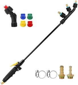 Acid Resistant Sprayer Wand Replacement with 2 Types Fan Nozzles, Pump Sprayer Wand with 0.15–0.6mm Sprayer Nozzle Tips and 1/4" & 3/8" Brass Barbs for Garden & Agricultural Tank Spraying Equipment