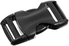 10 Pack Buckles - 1 Inch Flat Heavy Duty Dual Adjustable Side Release Buckles - Black Plastic for Repairs, Webbing, Bags, and Backpacks