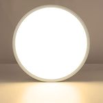 15.7in/40cm 32W LED Flush Mount Ceiling Light, 2800K Warm White Bathroom Light, 3800LM, White Round Ceiling Lights, 320W Equivalent Ceiling Lamp for Closets, Kitchens, Hallway, Bedrooms, etc.