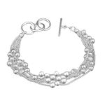 Bracelet 925 Sterling Silver Bracelet Women's Wedding Bracelet Bracelet Fashion Simple Gift Adjustable Jewelry Gift for Women Girl, Silver, One Size