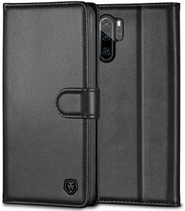 Kuafcase for Huawei P30 Pro Case, Flip Wallet Leather Case with 4 Card Slots Magnetic Closure Kickstand Shockproof Protective Phone Case for Huawei P30 Pro - Black