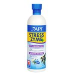 API STRESS ZYME Freshwater and Saltwater Aquarium Cleaning Solution 473 ml Bottle, Blues & Purples