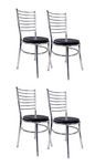 WINIFRED Steel Dinning Chair Set with Black Seat for Study Home Office Restaurant Dinning Hall Garden Hotel (Set of 4 Chair)