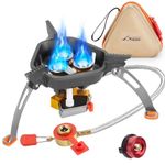 WADEO 7200W Windproof Camping Stove, Camping Gas Stove with Piezo Ignition and Butane Adapter, Portable Camp Stove Burner for Outdoor Backpacking Hiking and Picnic