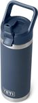 YETI Rambler C Straw Bottle, Stainless Steel Vacuum Insulated Bottle with Straw Cap, Navy, 18 oz (532 ml)