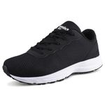 Knixmax Outdoor Extra Wide Fit Trainers Lightweight Running Walking Shoes Breathable Comfortable Diabetic Shoes Athletic Gym Sneakers for Men Women Black UK6.5