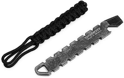 BPS Knives Tactical EDC Pry Bar - 3.8 inch Multitool Pry Bar for Survival Gear - Non-Slip Handle, Full-Tang Carbon Steel 1066, Bottle/Cans Opener - Crowbar - Multitool Wrecking Bar
