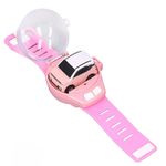 Brand Conquer Mini Remote Control Car Watch Toys, Easy Control Safe 98.4ft Remote Control Distance Cute Wrist Racing Car Watch Silicone Strap with Dust Cover for Outdoor (SUV Pink)