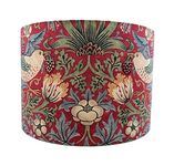 Handmade Lampshade William Morris Strawberry Thief Crimson Red