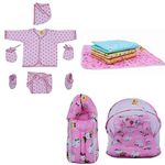 Infantbond 11 in 1 New Born Baby Gift Pack | Combo Set | New Born Baby Items| New Born Baby Products All (0-3 Months)(Pink Teddy) (11 in 1)