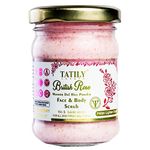 Tatily London British Rose Face & Body Scrub | Deep Exfoliator for Glowing Skin | 100% Natural Extracts | 100g